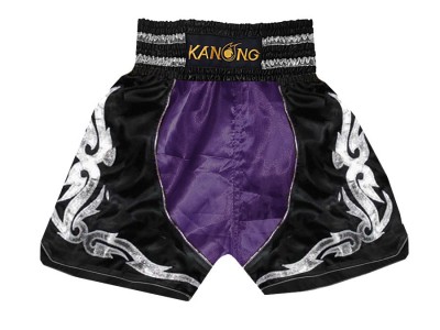 Pantaloncini boxe , pantaloncini da boxe : KNBSH-202-Viola-Nero